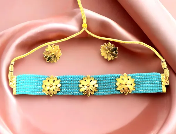 Assamese_Traditional_Firozi/_Light_Blue_Jethipota_Jewellery_Set_For_Women