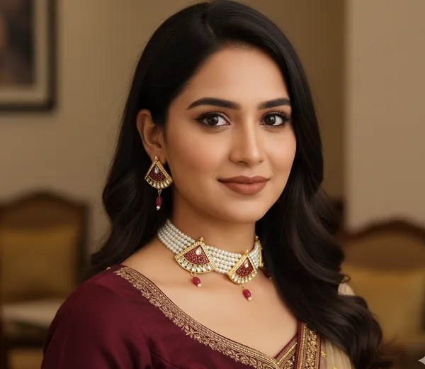 Balaji_Gold_Multicolour_Elegant_Pearl_&_Kundan_Choker_Necklace_Set_For_Women