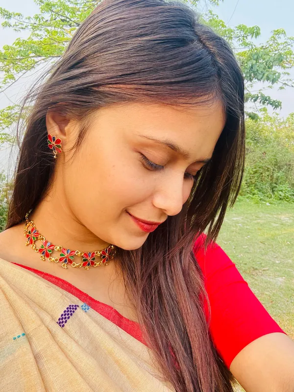 Assamese_Traditional_Gold_Plated_Multi_Colour_Golpata_Necklace_Set_For_Women