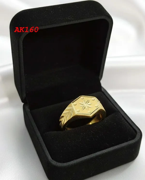 Balaji_Gold_Golden_Premium_Hexagon_Engraved_Men's_Finger_Ring_For_Men