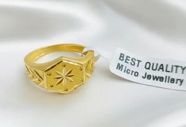 Balaji_Gold_Golden_Premium_Hexagon_Engraved_Men's_Finger_Ring_For_Men
