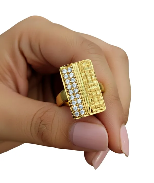 Gold-Tone_Dual-Texture_Rectangular_CZ_Mens_Statement_Ring