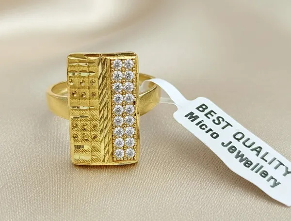 Balaji_Gold_Golden_Dual-Texture_Rectangular_Cz_Men's_Statement_Ring_For_Men