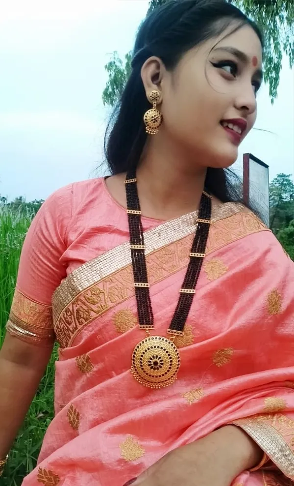Copper_Based_Assamese_Traditional_Gold_Plated_Black_Meenakari_Japi_Tassel_Jewellery_Set_For_Women_&_Girls