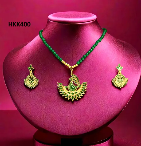 Assamese_Traditional_Green_Meenakari_Mayur_Design_Monitassel_Jewellery_Set
