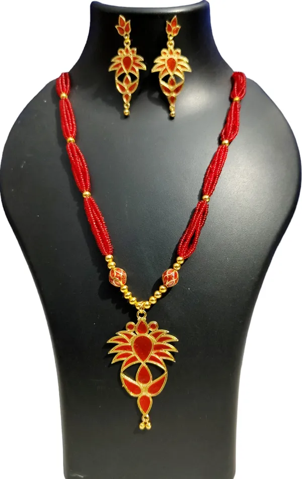 Copper_Based_Assamese_Traditional_Red_Meenakari_Jethi_Patiya_Jewellery_Set