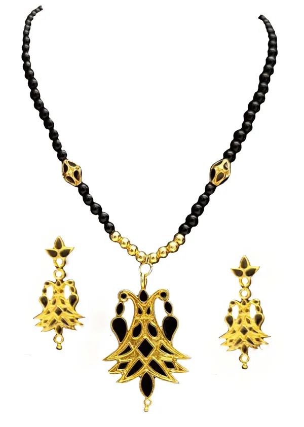 Assamese_Traditional_Copper_Based_Black_Meenakari_Henpata_Jewellery_Set