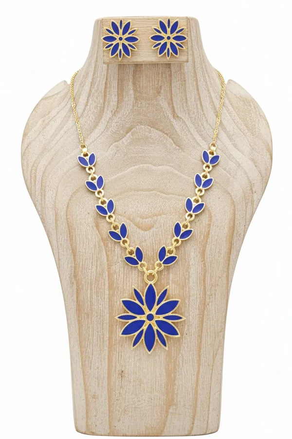 Assamese_Traditional_Gold_Plated_Blue_Colour_Star_Jewellery_Set_For_Women_&_Girl