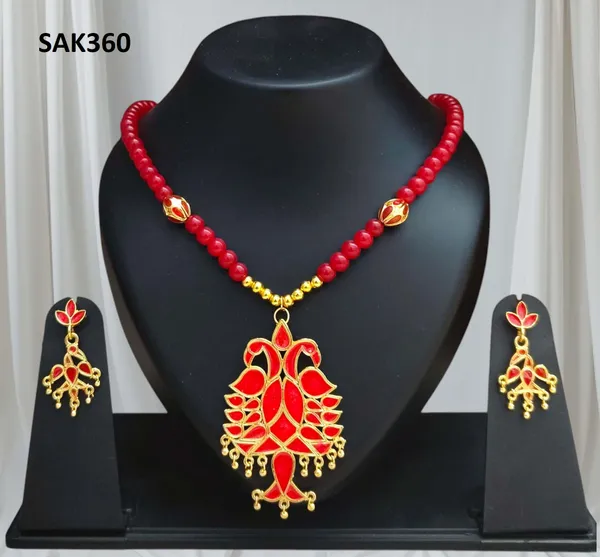 Assamese_Traditional_Copper_Based_Peacock_Ball_Mini_Tassel_Jewellery_Set