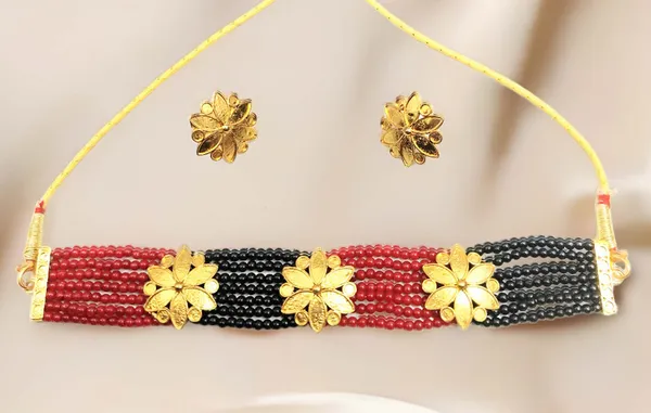 Assamese_Traditional_Gold_Plated_Golpata_Necklace_Set_For_Women_&_Girls