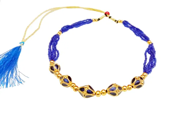 Copper_Based_Assamese_Traditional_Gold_Plated_Blue_Colour_Monimala_Necklace_Set_For_Women_&_Girl