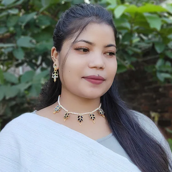 Assamese_Traditional_Gold_Plated_Black_Colour_Golpatta_Choker_Necklace_With_White_Pearl_For_Women_&_Girl
