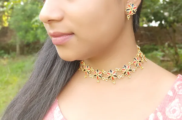 Assamese_Gold_Plated_Star_Golpota_Necklace_Set_For_Women_&_Girl