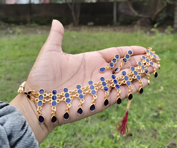 Assamese_Traditional_Gold_Plated_Blue_Color_Necklace_Set_For_Women_&_Girl