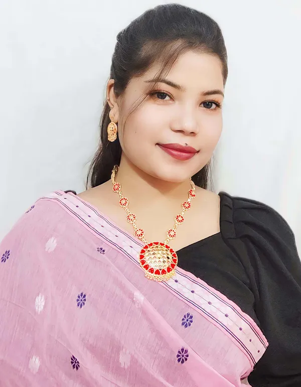 Assamese_Traditional_Gold_Plated_Red_Colour_Japi_Chain_Jewellery_Set_For_Women_&_Girls