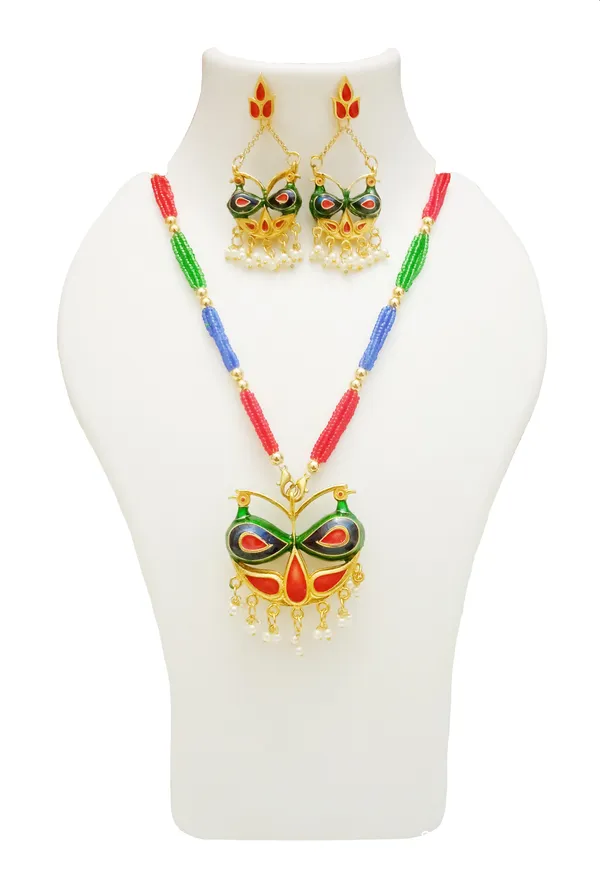 Assamese_Traditional_Gold_Plated_Multi_Color_Luka_Para_Tassel_Pendant_Set_For_Women_And_Girl