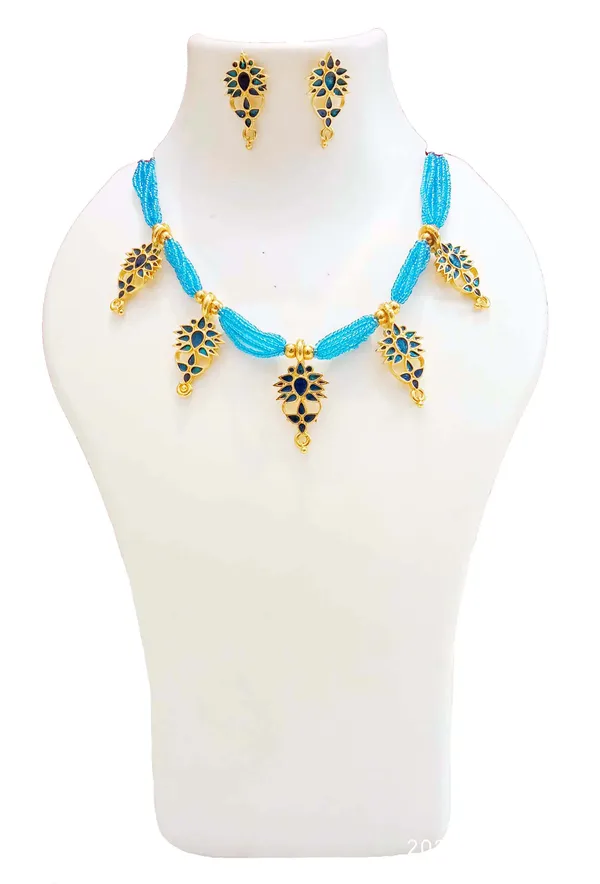 Assamese_Traditional_Gold_Plated_Blue_Colour_Jethiporta_Golpata_Choker_Necklace_For_Girls_And_Womens