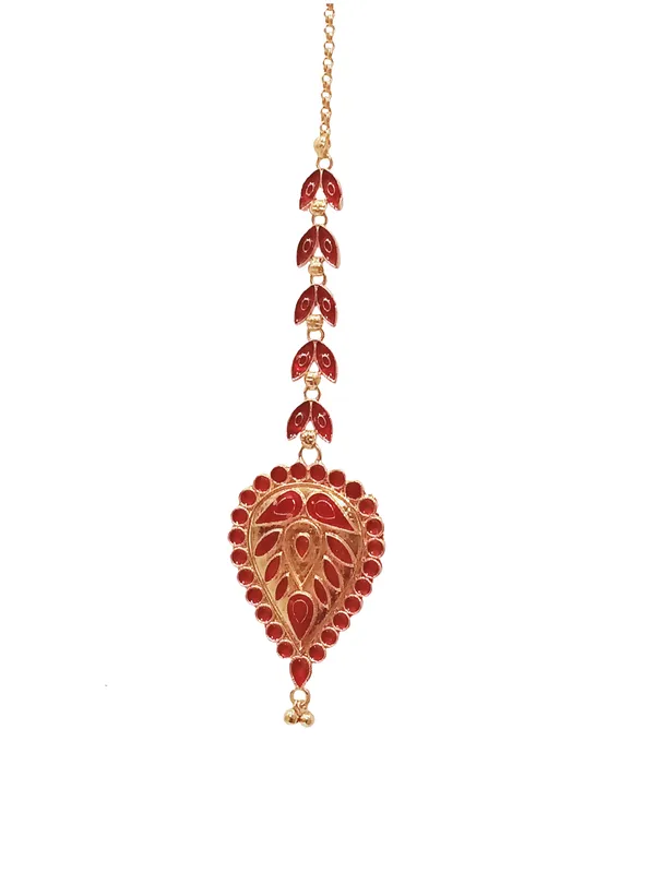Assamese_Traditional_Copper_Red_Colour_Dugdugi_Design_Maang_Tikka_For_Women_&_Girl