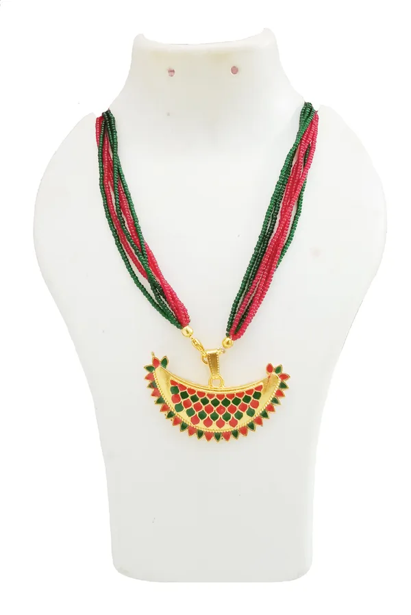 (Pack_Of_2)_Assamese_Traditional_Red_Green_Meenakari_Jewellery_For_Girls_&_Women