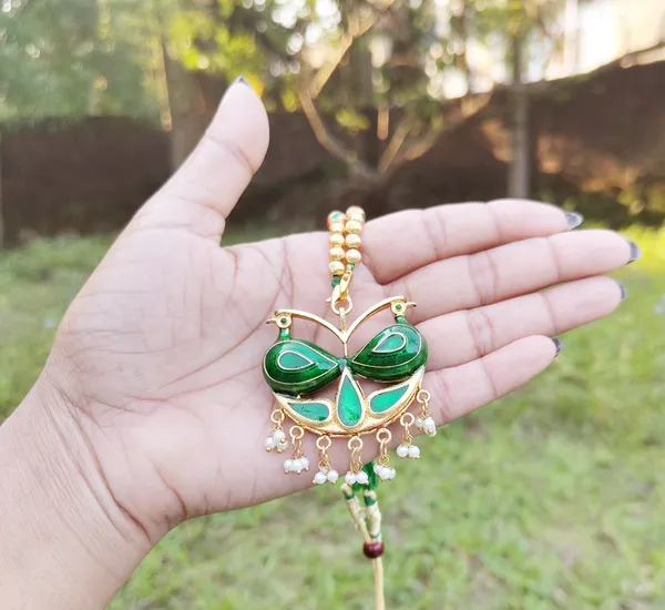 Assamese_Traditional_Gold_Plated_Green_Colour_Loka_Para_Tassel_Jewellery_Set_For_Women