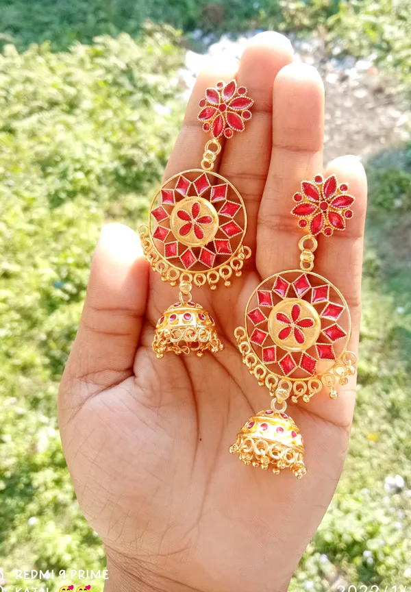 Assamese_Traditional_Jhumka_Copper_Earring_For_Girls_&_Women