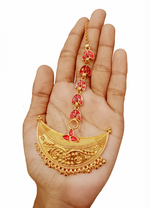 Assamese_Copper_Maangtika_Joon_Design_Tikka_For_Women_&_Girl