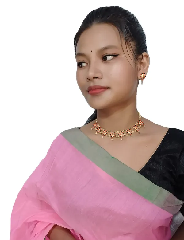Assamese_Traditional_Gold_Plated_Red_Black_Colour_Golpata_Necklace_Set_For_Women
