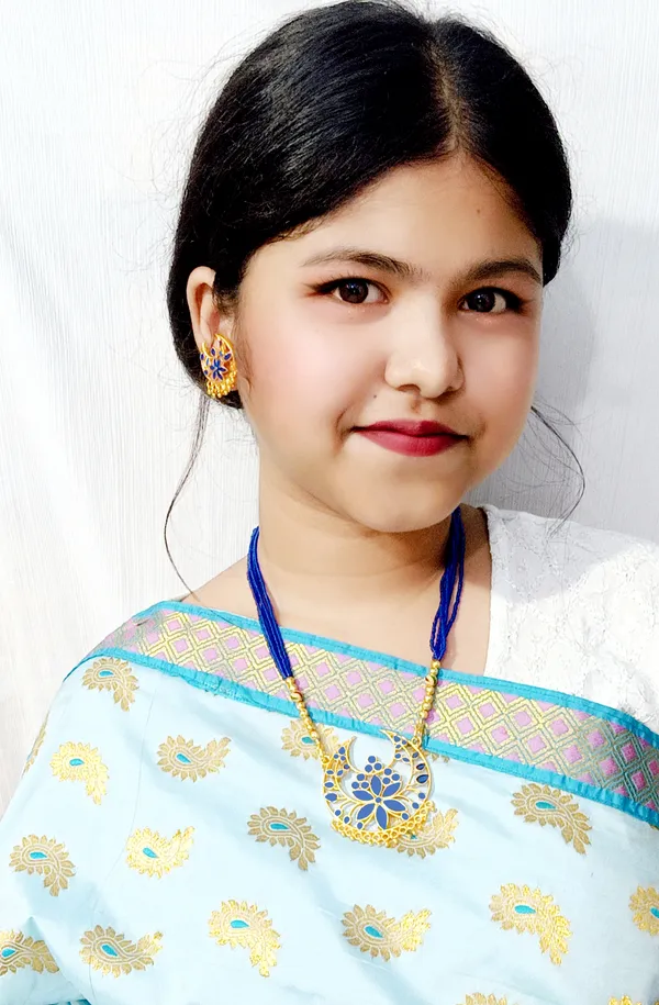 Assamese_Traditional_Blue_Colour_Joonbiri_Tassel_Jewellery_Set_For_Women