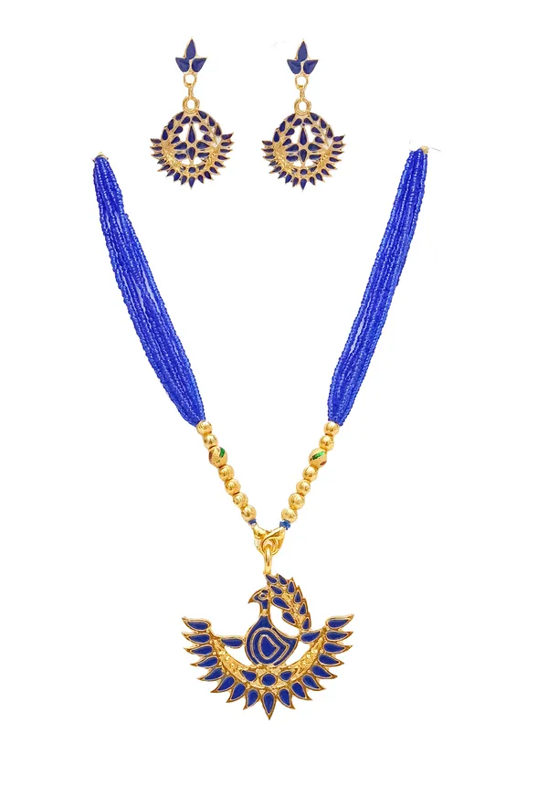 Assamese_Traditional_Gold_Plated_Blue_Colour_Mayur_Junbiri_Tassel_Jewellery_Set_For_Women_&_Girls