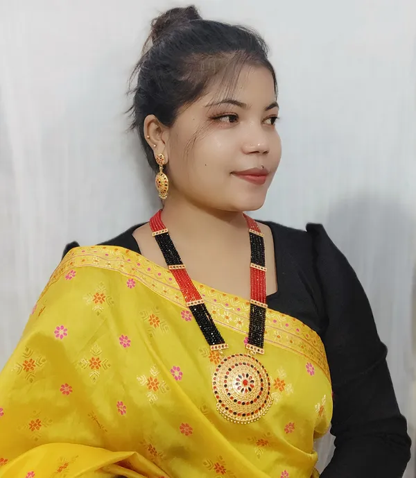 Assamese_Traditional_Copper_Based_Gold_Plated_Red_Black_Colour_Japi_Tassel_Jewellery_Set_For_Women_&_Girl