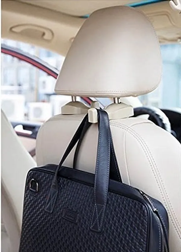 2_Piece_Universal_Car_Back_Seat_Headrest_Hanger,_Holder_Hook_for_Bag_and_Purse_-_(White_colour)__(Pack_Of_2)