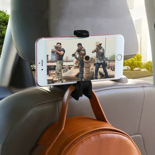 2_In_1_Universal_Multifunctional_Car_Vehicle_Seat_Headrest_Mobile_Phone_Holder_(Black_Colour)_For_Cars_Hang_Grocery_Bags_Accessories_Bag_Trash