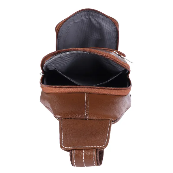 100%_pure_genuine_leather_12_inches_sling_cross_body_outdoor_travel_passport_chest_bag_for_men_and_women,_black