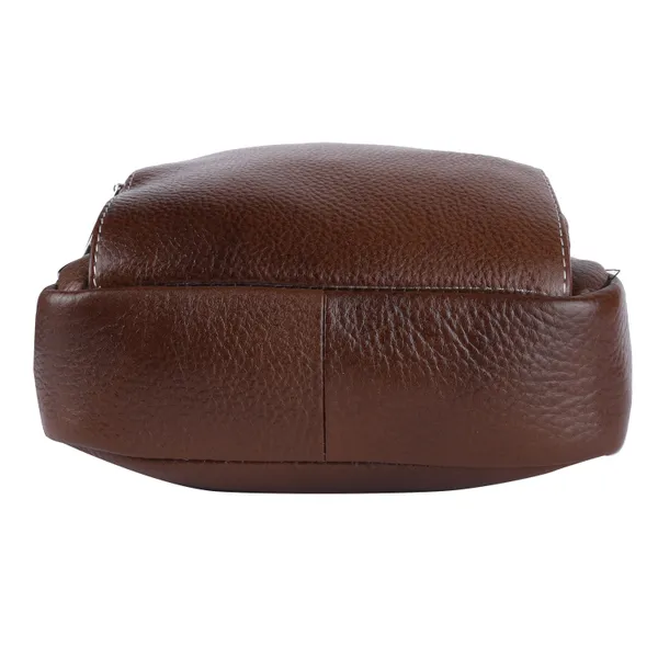 100%_pure_genuine_leather_12_inches_sling_cross_body_outdoor_travel_passport_chest_bag_for_men_and_women,_black