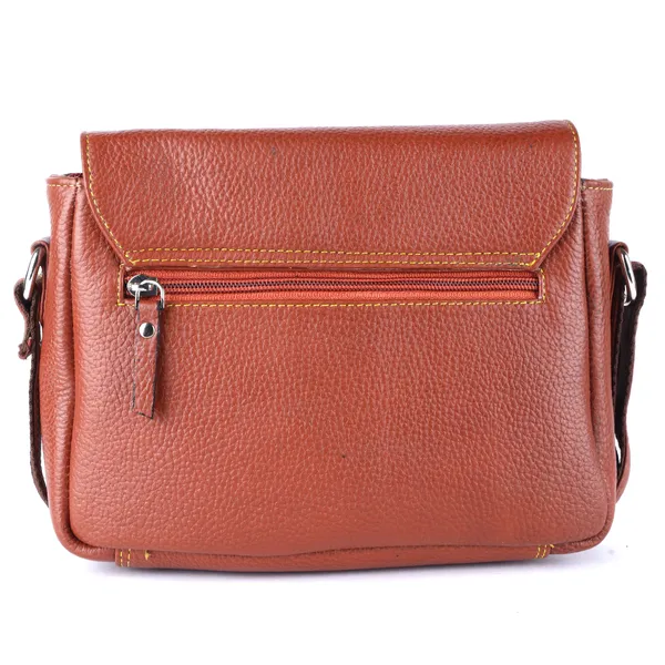 HiLEDER_Genuine_Leather_Crossbody_Sling_Messenger_Slim_Shoulder_Purse_Satchel_Bag_for_Women_&_Girl_with_Magnetic_Snap_Closure_|_Medium_Size_|_Orange