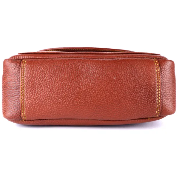 HiLEDER_Genuine_Leather_Crossbody_Sling_Messenger_Slim_Shoulder_Purse_Satchel_Bag_for_Women_&_Girl_with_Magnetic_Snap_Closure_|_Medium_Size_|_Orange