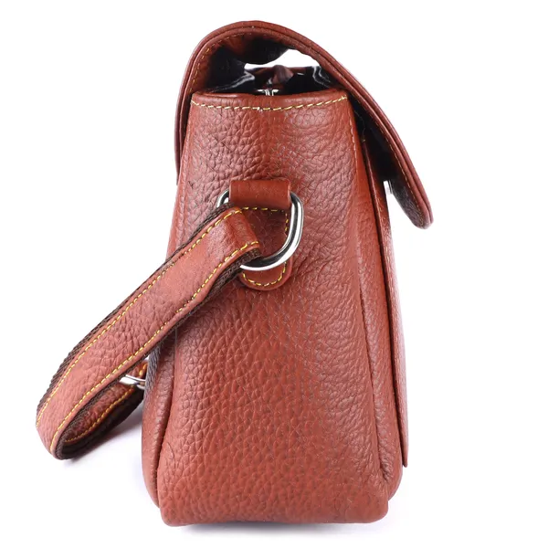 HiLEDER_Genuine_Leather_Crossbody_Sling_Messenger_Slim_Shoulder_Purse_Satchel_Bag_for_Women_&_Girl_with_Magnetic_Snap_Closure_|_Medium_Size_|_Orange