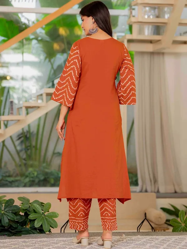 Jaipur_kurta's_Orange_Bandani_Print_cotton_kurta_set_for_women