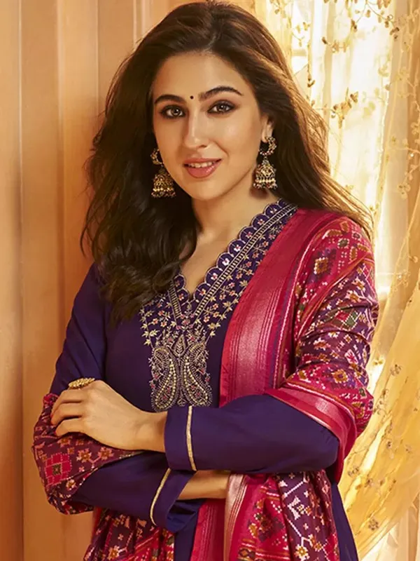 Blue_Solid_Zari_Embroidered_Straight_Fit_Cotton_Kurta_With_Pant_&_Patola_Printed_Dupatta_For_Women