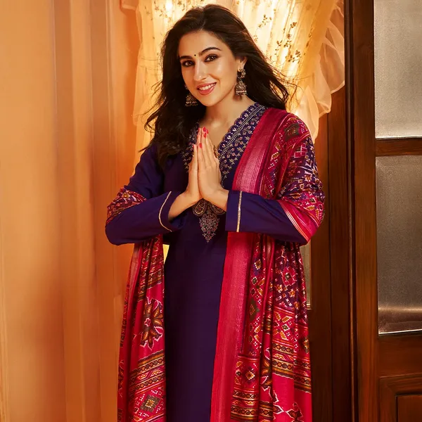 Blue_Solid_Zari_Embroidered_Straight_Fit_Cotton_Kurta_With_Pant_&_Patola_Printed_Dupatta_For_Women