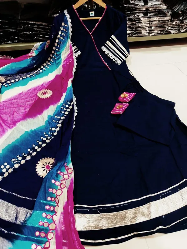 True_Navy_Blue_Gota_patti_Anarkali_Set