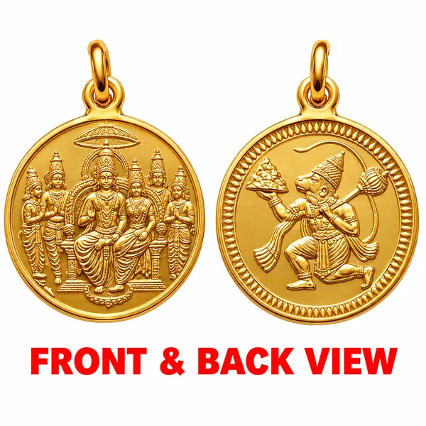 Aadhyathmik_Customised_Ram_Parivar_Ram_Darbar_Rama_Pattabhishekam_and_Sanjeevani_Hanuman_Front_and_Back_Copper_Pendant_1inch_5grams-S30603004