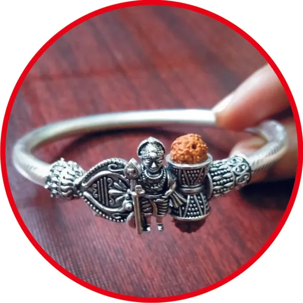 S9001-45_–_Aadhyathmik_Silver_Plated_Bracelet_for_Men_and_Women_Subrahmanya_Karthikeya_Adjustable_Twistable_Traditional_Kada_Soolam_Kankan_Vel_Rudraksha_Kaapu_Light_Weight_Jewellery_16grams