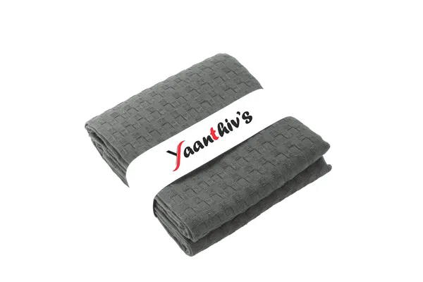 Yaanthiv's_Exoluxury_Waffle_Textured_Bath_Towels,_Pack_of_1,_Grey