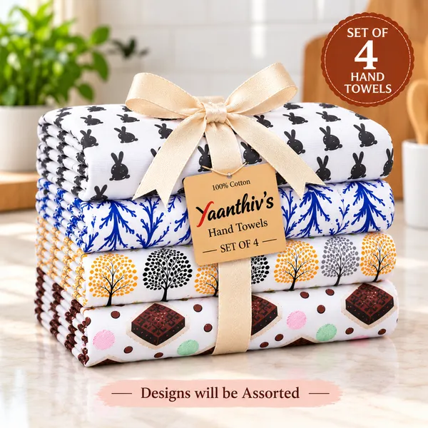 Yaanthiv’s_100%_Cotton_Printed_Hand_Towels_/_Face_Towels_/_Kitchen_Towels_|_Soft,_Absorbent,_Reusable_&_Multipurpose_Towels_|_Assorted_Designs_|_14_x_24_Inches_|_Pack_of_4
