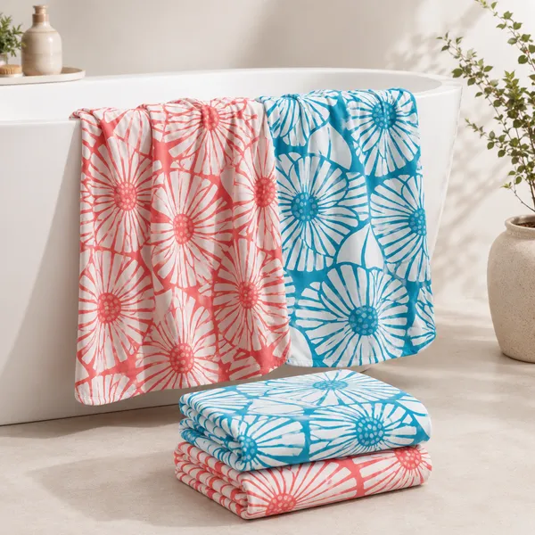 Yaanthiv's_Premium_Printed_Cotton_Bath_Towels_-_EcoLuxury_Range_of_Towels,_300_GSM,_78_CM_X_154_CM,_Washable_and_Quick_Dry_Towels,_Light_Weight,_Fast_Absorbing,_Rich_Elegant_Design_(Pack_of_2,_Pink_and_Blue)