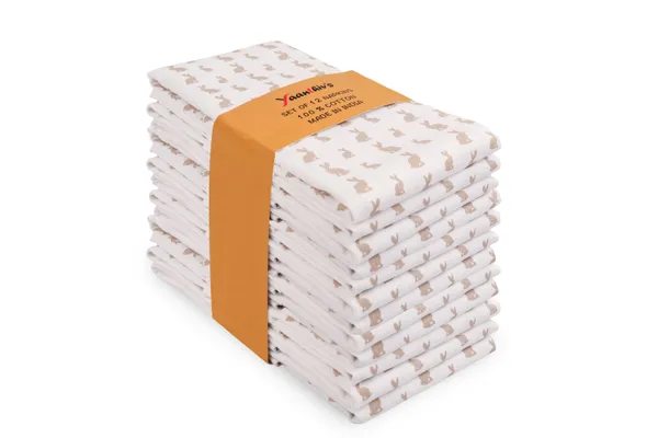 Yaanthiv's_Printed_Kitchen_Napkins_-_Pack_of_12_Cotton,_Soft_&_Absorbent_Reusable_Cloth_Napkins_for_Dining,_Parties_&_Everyday_Use_Machine_Washable_&_Eco-Friendly,_(Size-_18_X_28_Inch,_Rabbit_Printed)