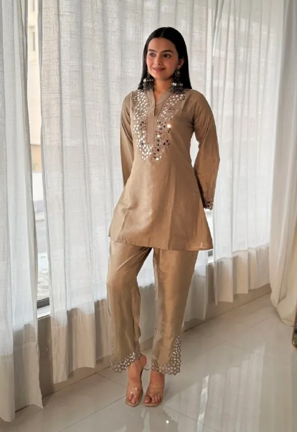 A_coordinated_Short_Kurti_and_Trouser_set