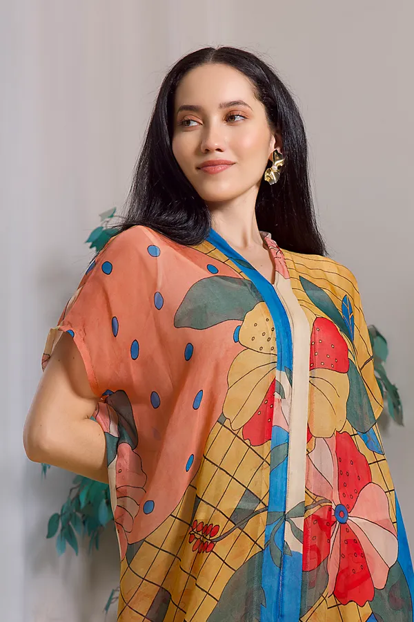Abstract_Floral_Printed_Kaftan_Set