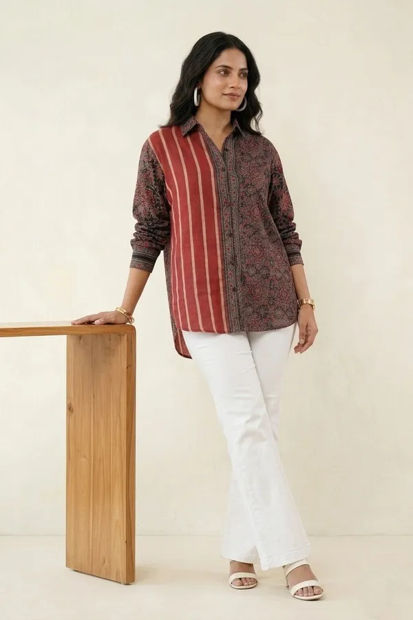 Boho_Ajrakh_Stripe_&_Print_Shirt
